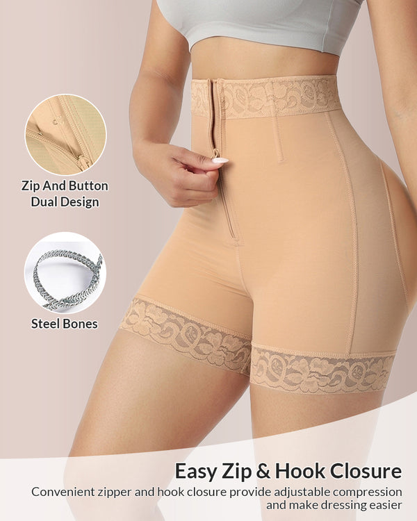 Curvvvy™ Sculpt & Lift High-Waisted Zipper Shapewear Shorts