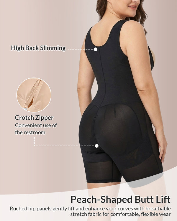 Curvvvy™ Sculpting Front-Zip Body Shapewear with Tummy Control