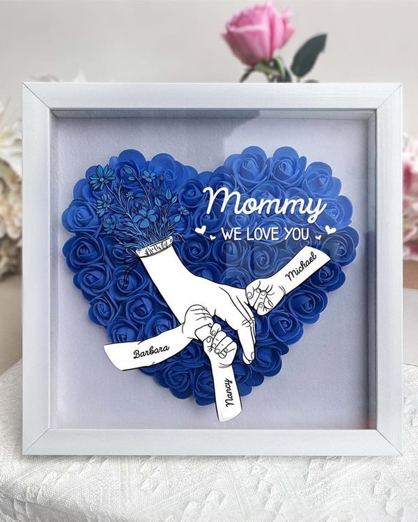 Curvvvy® Personalized 'We Love You Mom' 3D Rose Floral Shadow Box Frame