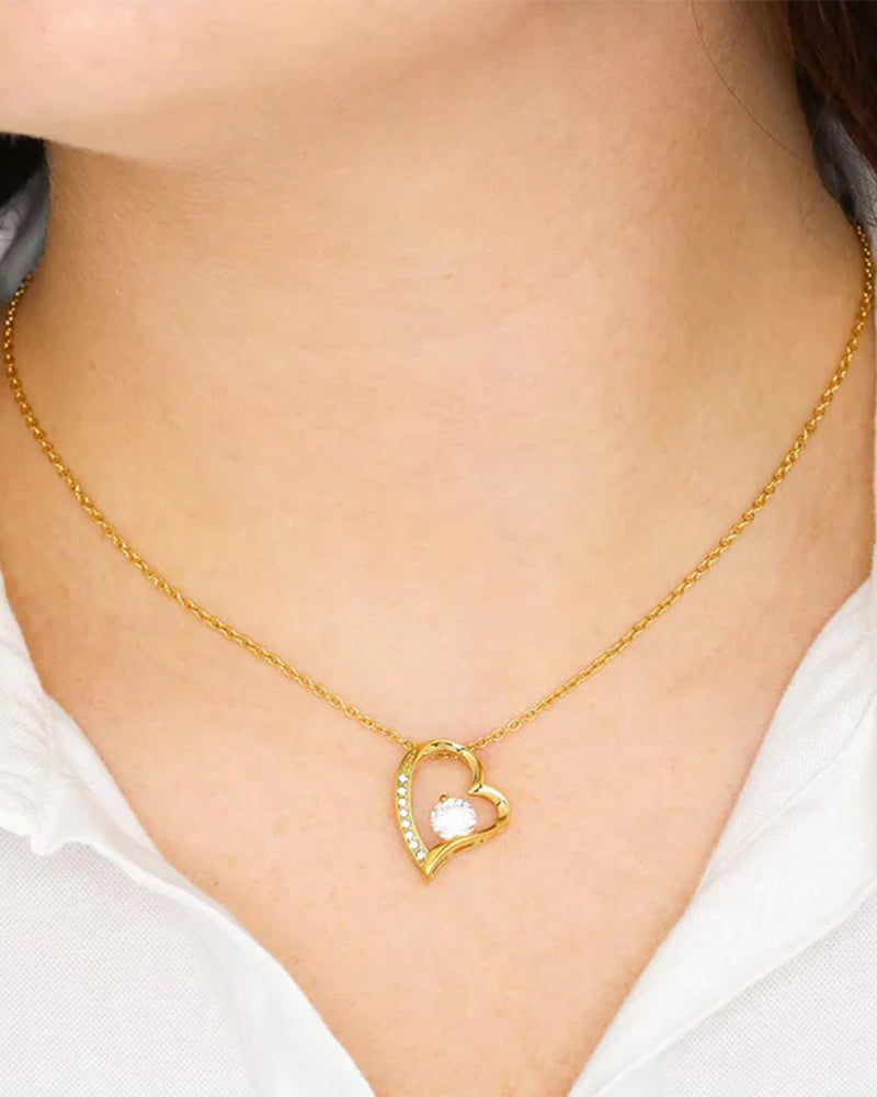 Curvvvy® Sparkling Heart Necklace & Rotating Rose Box-For My Mom