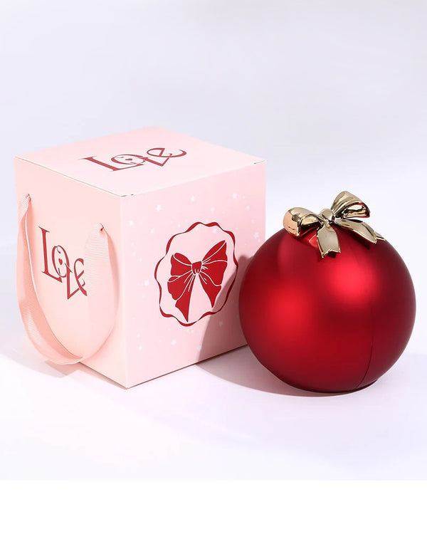 Curvvvy® Round Rose Box - With Engraved Double Heart Necklace