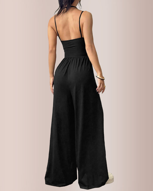 Curvvvy® Women's Sleeveless Halter Jumpsuit