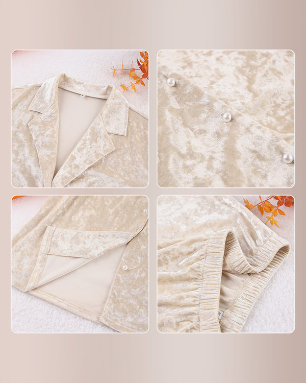 Curvvvy® Luxe Crushed Velvet 2-Piece Loungewear Set