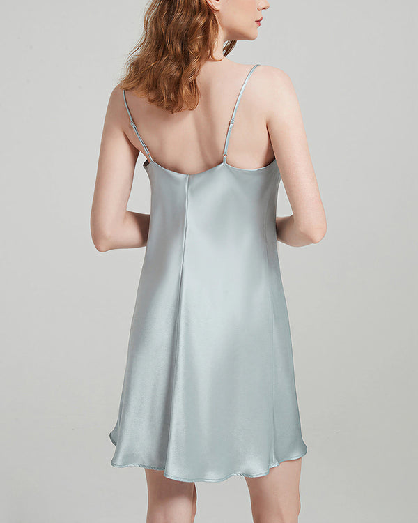 Curvvvy™ 100% Mulberry Silk Cowl Neck Slip Dress