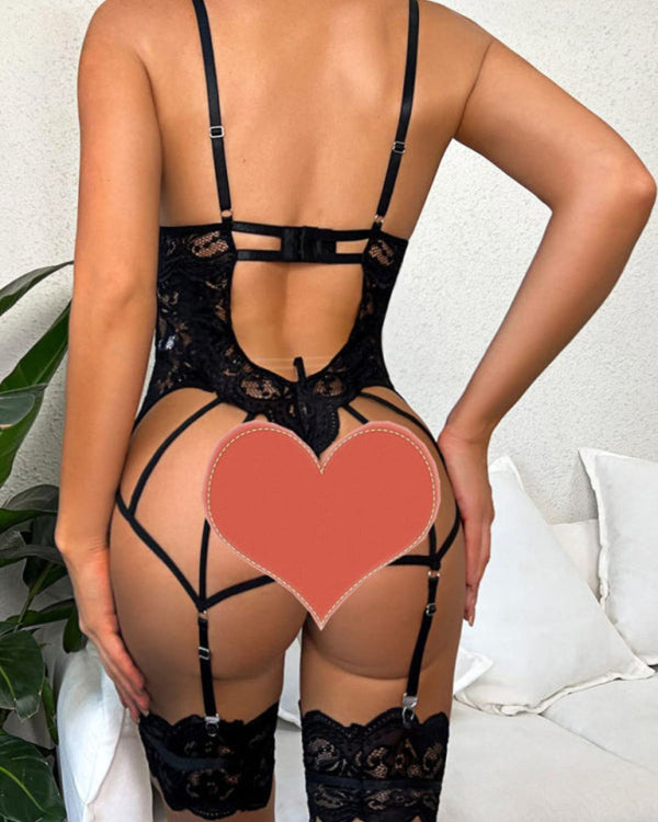 Curvvvy® CozyWear – Schwarzes Langarm-Pyjama-Set mit Hose