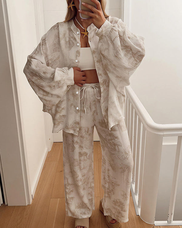 Curvvvy™ Cotton Printed Oversized Loungewear Set