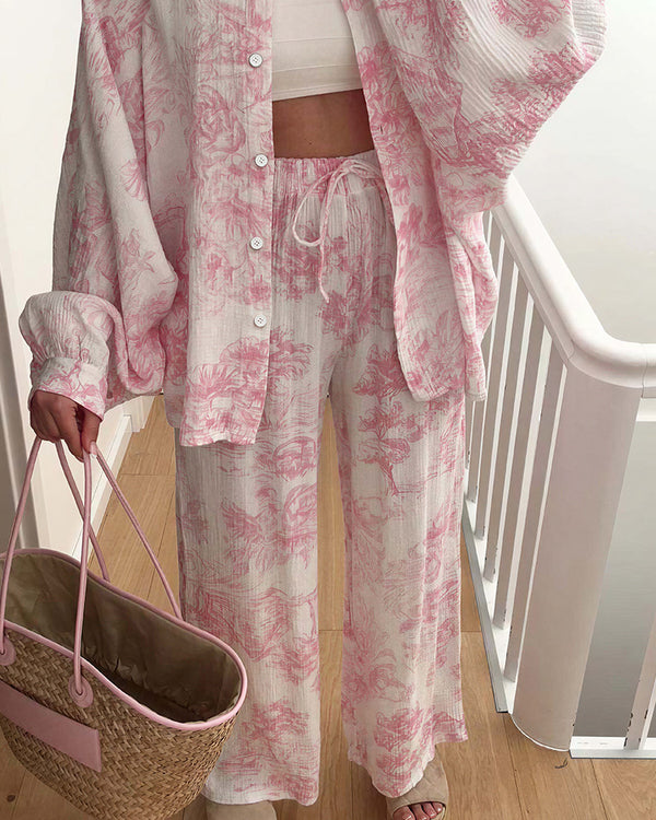 Curvvvy™ Cotton Printed Oversized Loungewear Set