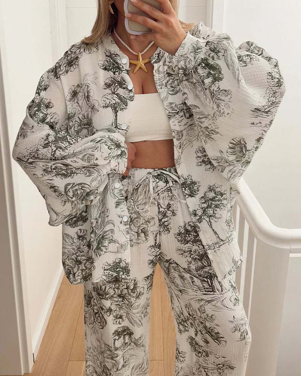 Curvvvy™ Cotton Printed Oversized Loungewear Set