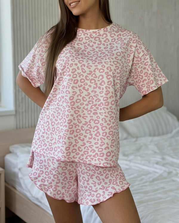 Curvvvy™ Nachtwäsche-Set aus Top und Shorts mit Spitzenbesatz