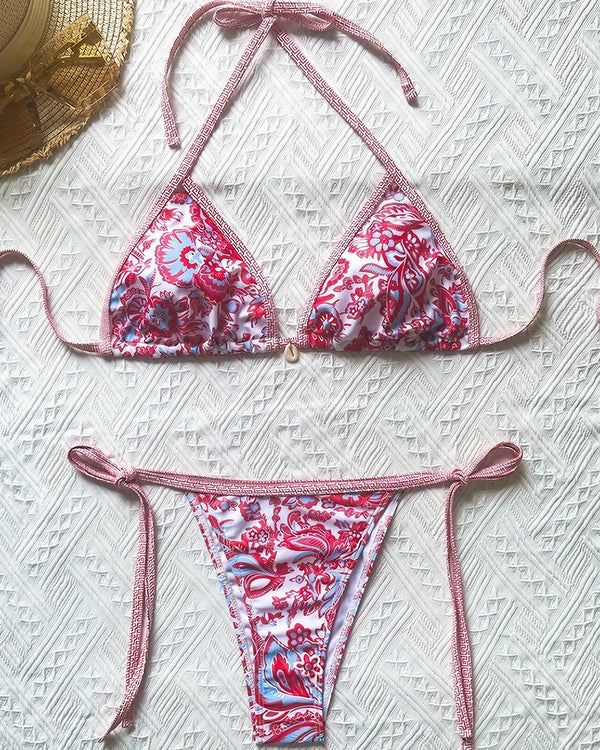 Curvvvy™ Blue Gradient Print String Bikini Swimwear