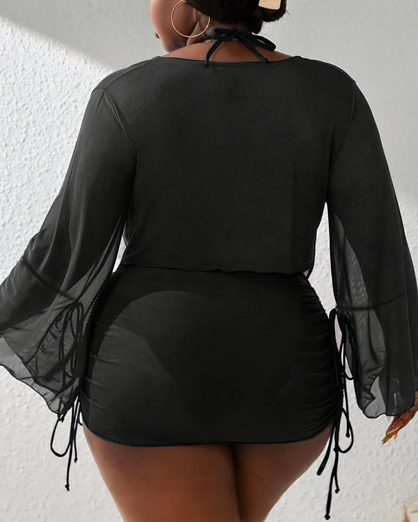 Curvvvy® Sheer Mesh Bikini Four-Piece Set