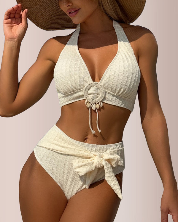 Curvvvy® Halter High-Waisted Bikini Set