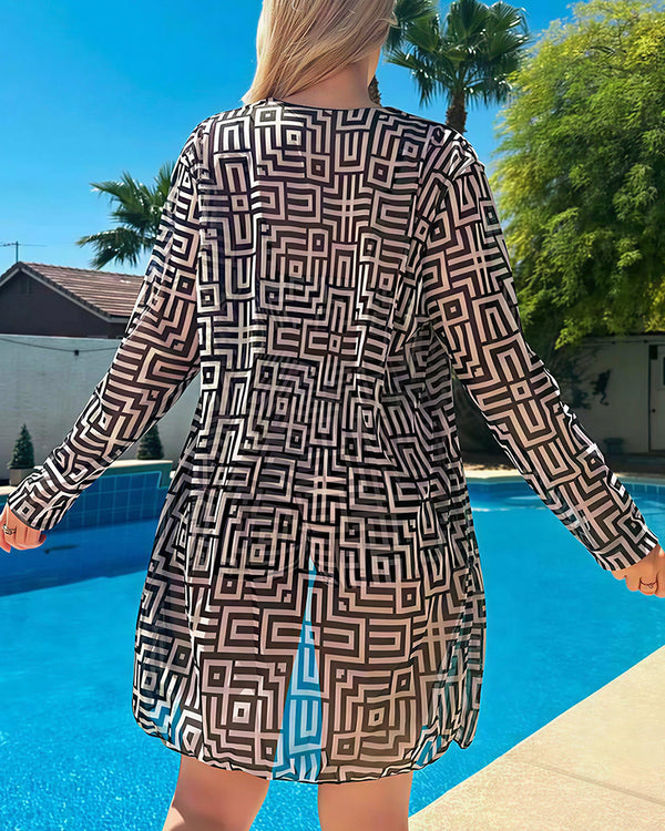 Curvvvy® Geometric 3-Piece Swimwear Set