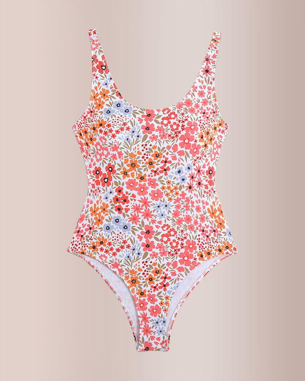 Curvvvy® Retro Bloom Backless High-Cut One-Piece Swimsuit