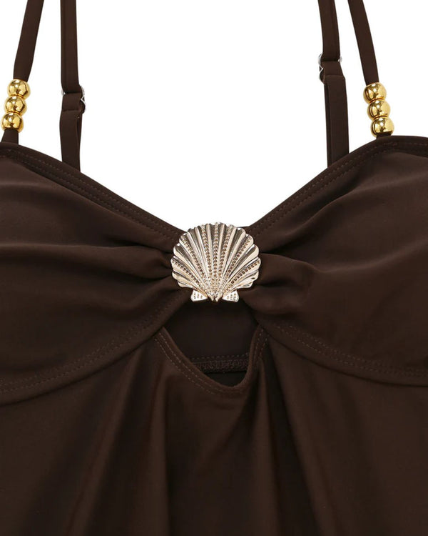 Curvvvy® Tummy Control Two Piece Elegant Backless Ruffle Bikini