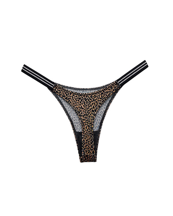 Curvvvy™ SparkleGlam – Tanga bikini sin costuras con estampado de leopardo