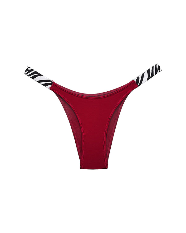 Curvvvy® Pure Cotton V-Cut High Leg Thong with Zebra Print Straps