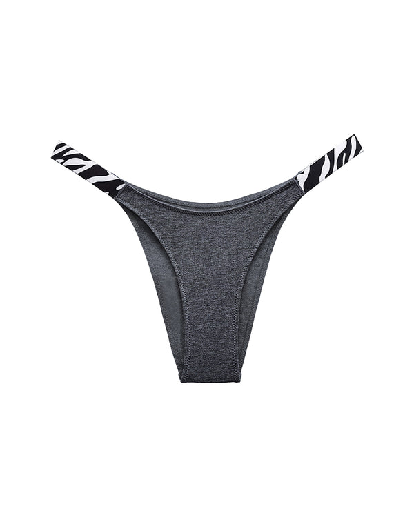 Curvvvy® Pure Cotton V-Cut High Leg Thong with Zebra Print Straps