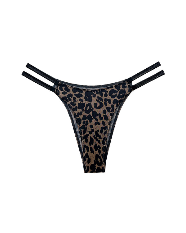 Curvvvy® Plus-Size Rhinestone Double Strap High-Cut Ice Silk Panty