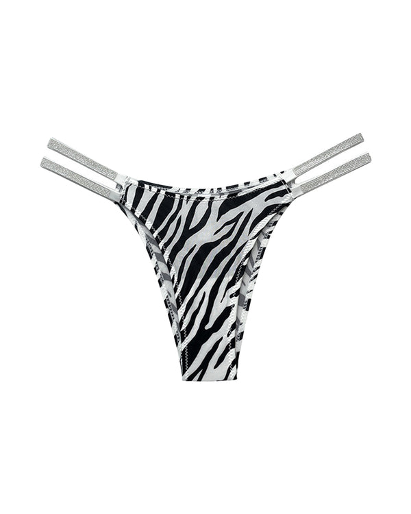 Curvvvy® Plus-Size Rhinestone Double Strap High-Cut Ice Silk Panty