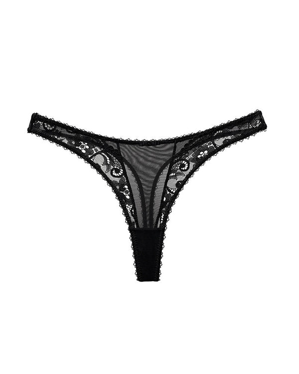 Curvvvy® Seductive Sheer Mesh & Lace Thong Panty