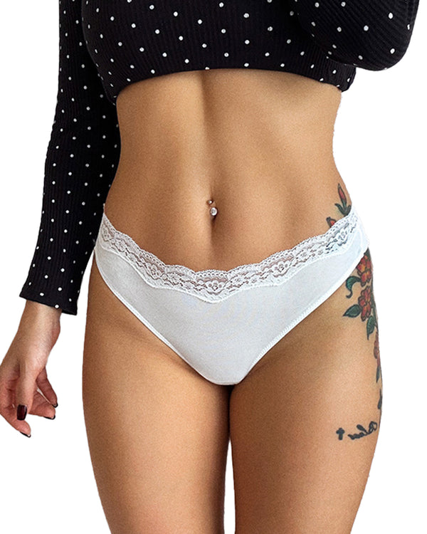 Curvvvy® Lace High Cut Color Block Thong