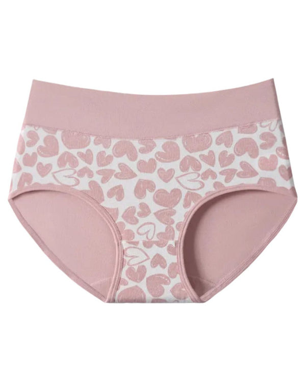 Curvvvy® Cute Love Print Soft Cotton Stretchy Women's Panties (6 Pack)