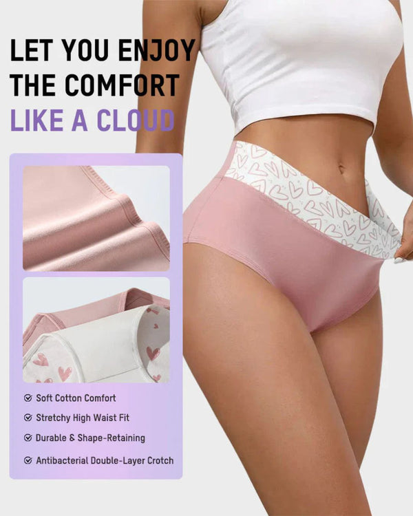 Curvvvy® Cute Love Print Soft Cotton Stretchy Women's Panties (6 Pack)
