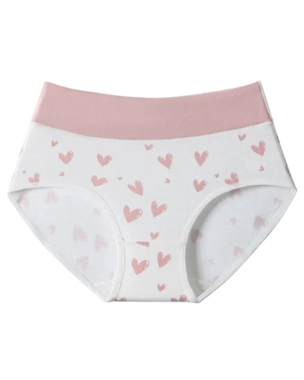 Curvvvy® Cute Love Print Soft Cotton Stretchy Women's Panties (6 Pack)