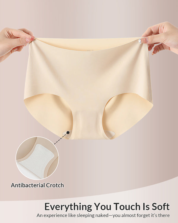 Curvvvy® Seamless Antibacterial Mid-Waist Plus Size Briefs