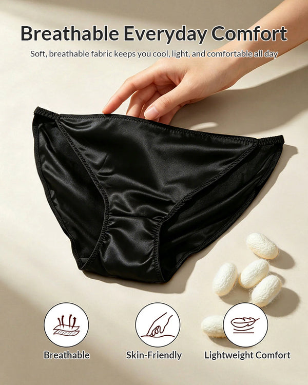 Curvvvy™ Mulberry Silk Low-Rise Bikini Panties