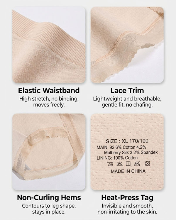 Curvvvy™ Atmungsaktive Slips mit Spitzenbesatz und Bauchkontrolle