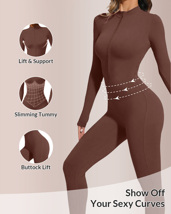 Curvvvy® Fleece Slim-Fit Winter Training Jumpsuit