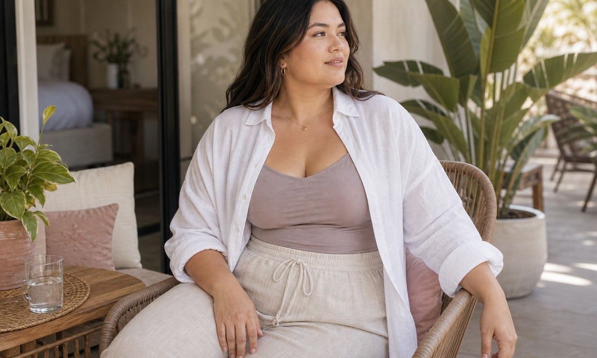 Curvvvy blog cover: Poolside Lounge Bralette Outfit Plus Size 2026: Resort Guide