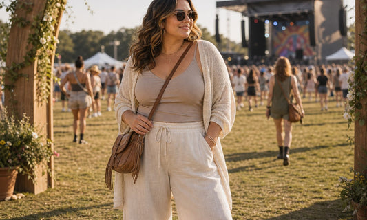 Curvvvy blog cover: Beach Festival Bralette Outfit Summer 2026: Plus-Size Styling Guide
