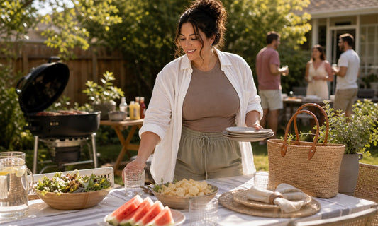 Curvvvy editorial cover: BBQ Backyard Summer Bralette Outfit Plus Size 2...