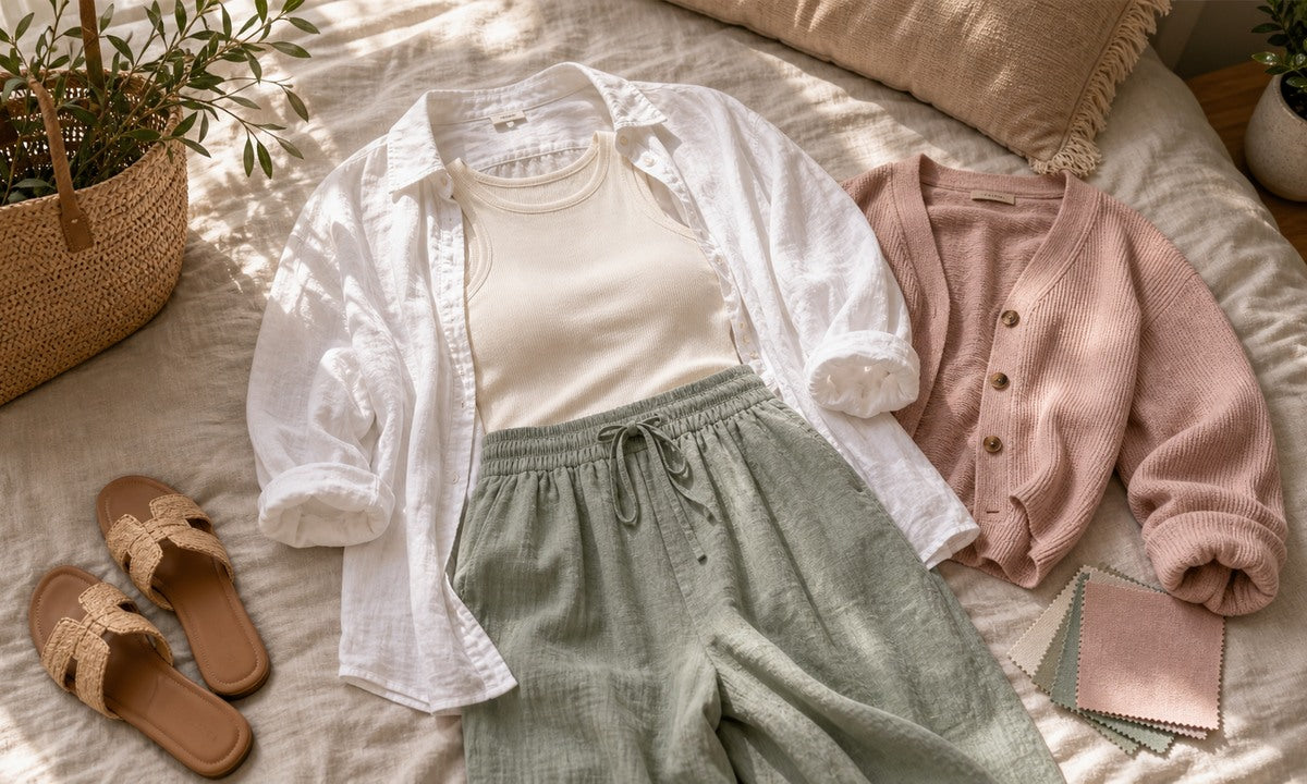Curvvvy editorial cover: Summer Linen Outfit Bralette Layering: Comfort ...