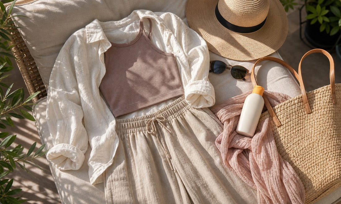 Curvvvy editorial cover: Sun-Safe Summer Outfit Bralette Layering Guide 2026