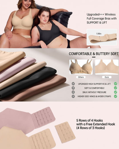 Curvvvy™ Plus Size Supportive Seamless Jelly Bra