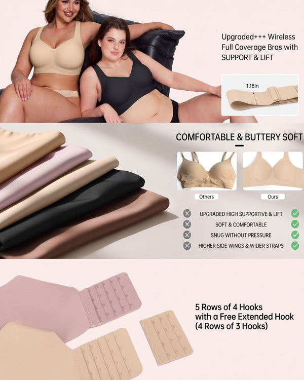Curvvvy™ Plus Size Supportive Seamless Jelly Bra