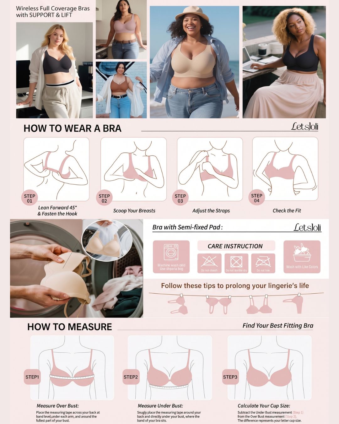 Curvvvy™ Plus Size Supportive Seamless Jelly Bra