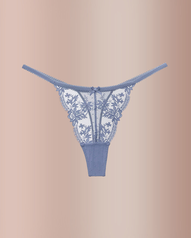 Curvvvy® BlossomLace – French Embroidered Sheer Lace Thong