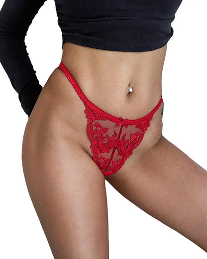 Curvvvy® BlossomLace – French Embroidered Sheer Lace Thong curvvvy