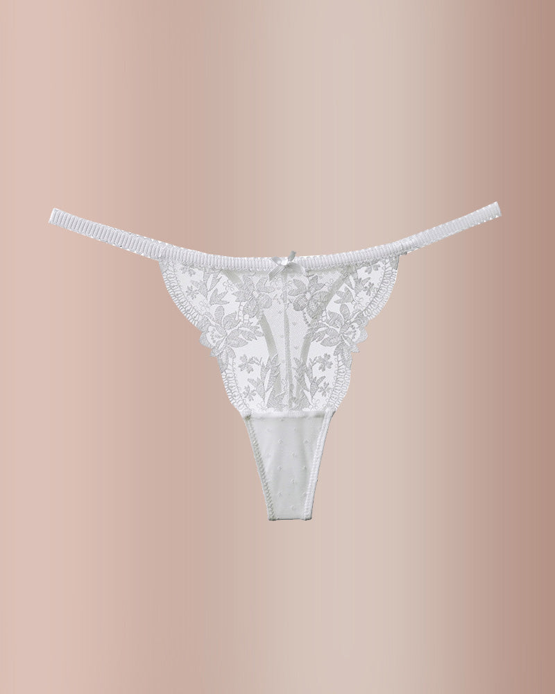 Curvvvy® BlossomLace – French Embroidered Sheer Lace Thong