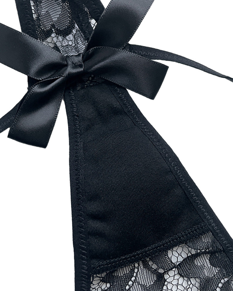Curvvvy® BlossomLace – Eyelash Lace Strappy Floral Bow Thong