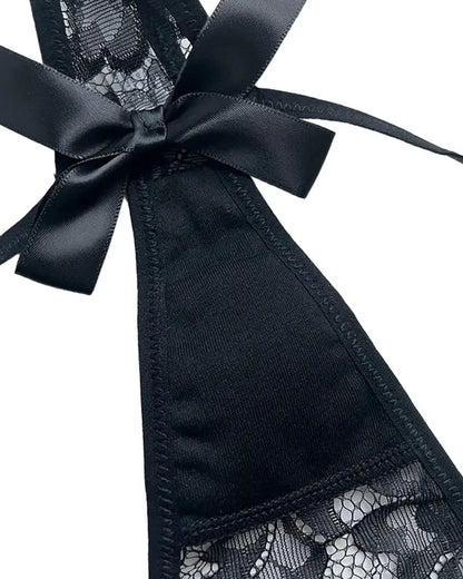 Curvvvy® BlossomLace – Eyelash Lace Strappy Floral Bow Thong curvvvy