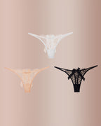 Curvvvy® BlossomLace – Eyelash Lace Strappy Floral Bow Thong