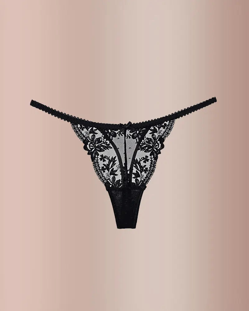 Curvvvy® BlossomLace – French Embroidered Sheer Lace Thong curvvvy