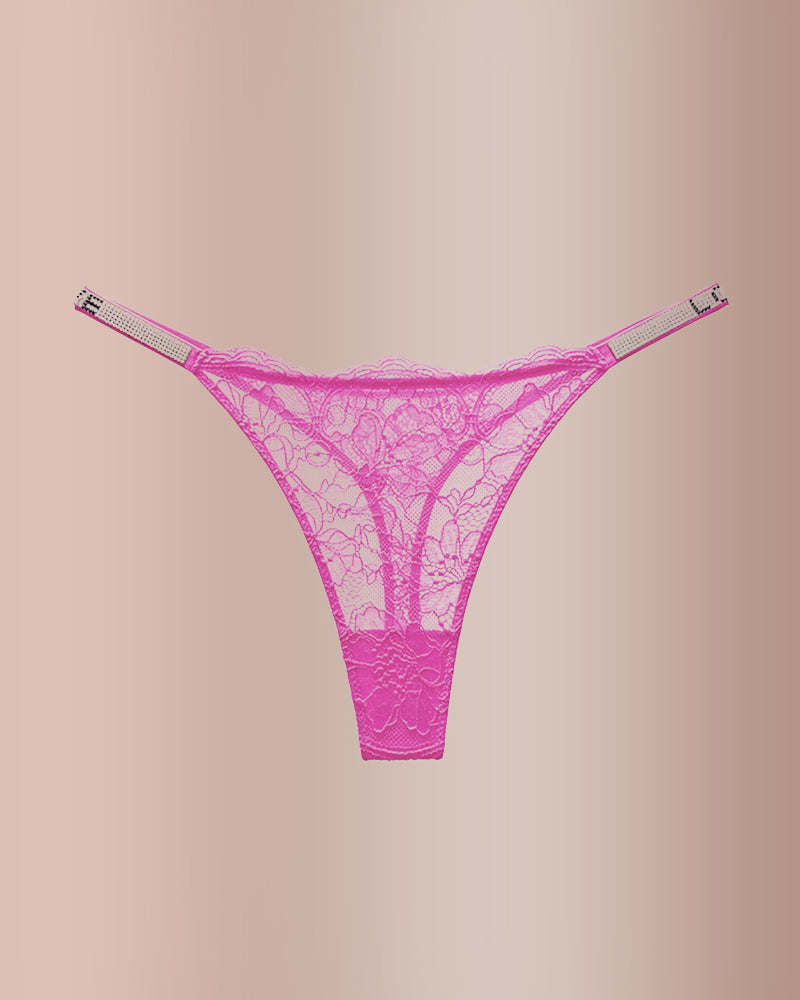 Curvvvy® BlossomLace – Lace Thong with Sparkling Details
