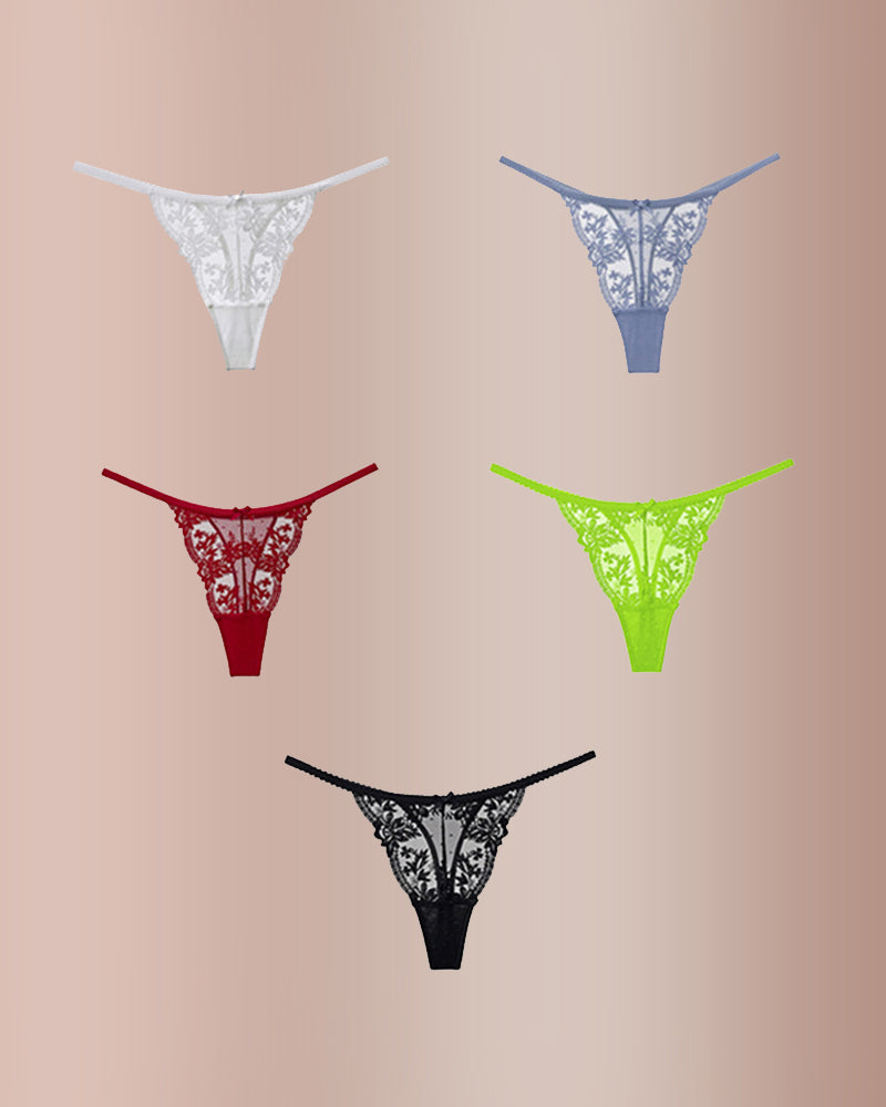 Curvvvy® BlossomLace – French Embroidered Sheer Lace Thong